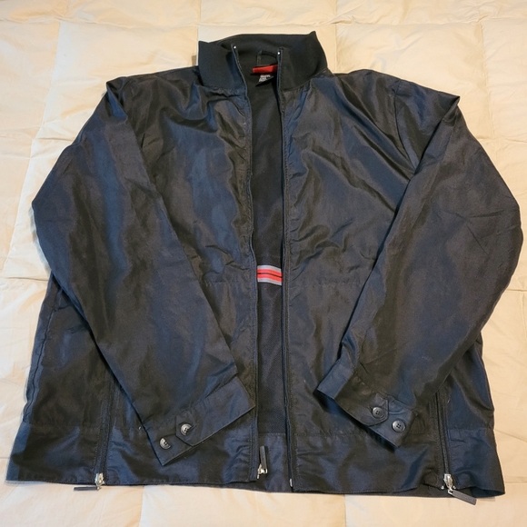 ID wear men's size: extra large zip-up black windbreaker jacket 100% polyester - Picture 4 of 16
